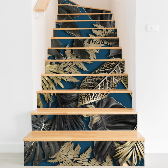 Vinilo Adhesivo para escaleras - Hojas tropicales
