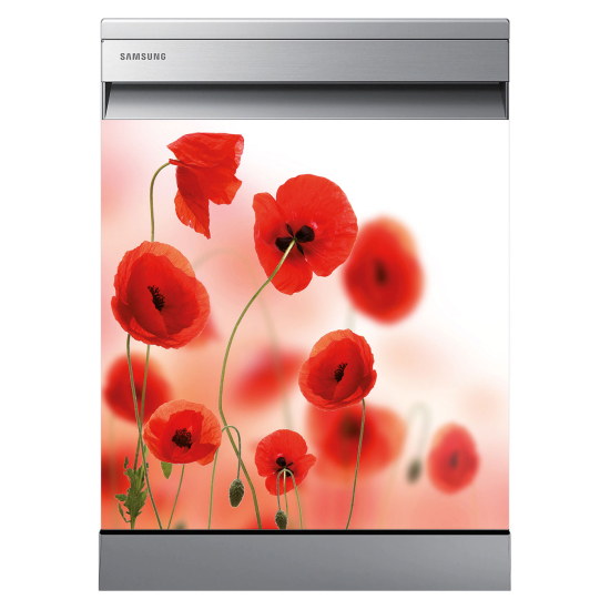 Vinilo Adhesivo para lavavajillas - Amapolas