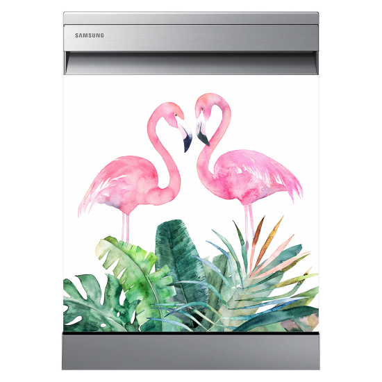 Vinilo Adhesivo para lavavajillas - Flamencos rosas