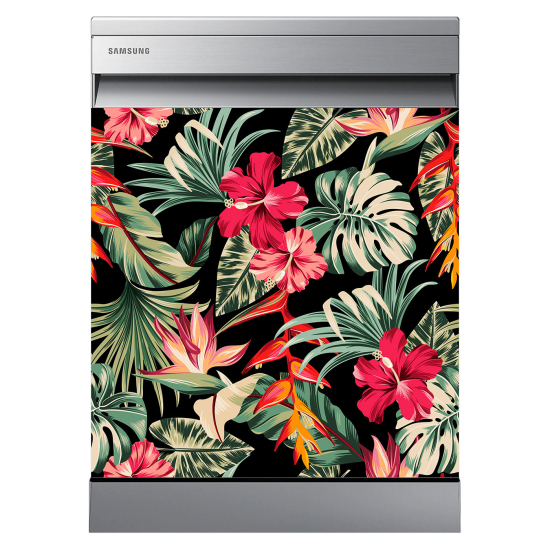 Vinilo Adhesivo para lavavajillas - Flores tropicales