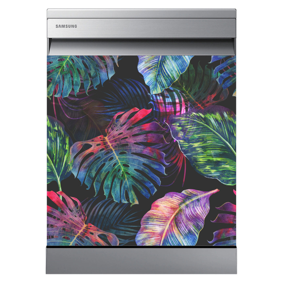 Vinilo Adhesivo para lavavajillas - Hojas tropicales
