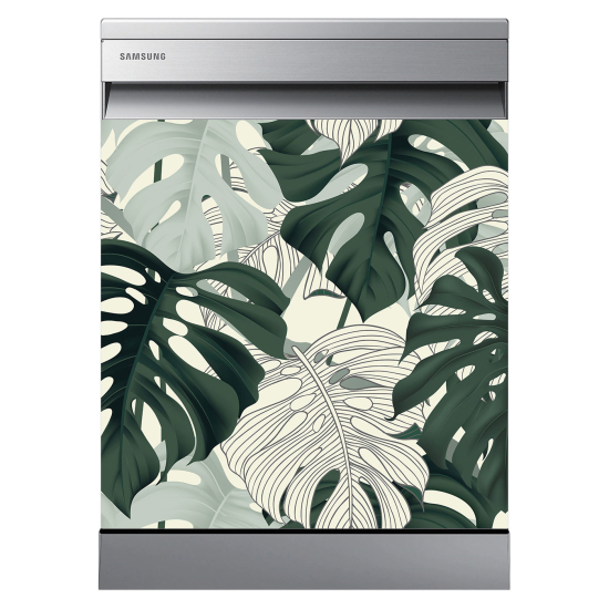 Vinilo Adhesivo para lavavajillas - Hojas tropicales
