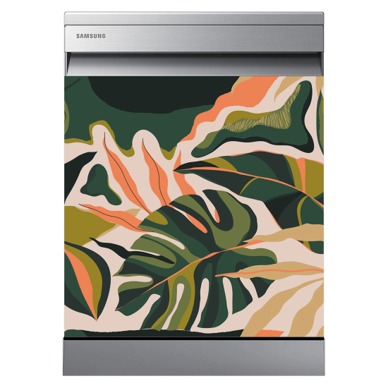 Vinilo Adhesivo para lavavajillas - Hojas tropicales