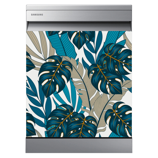 Vinilo Adhesivo para lavavajillas - Hojas tropicales