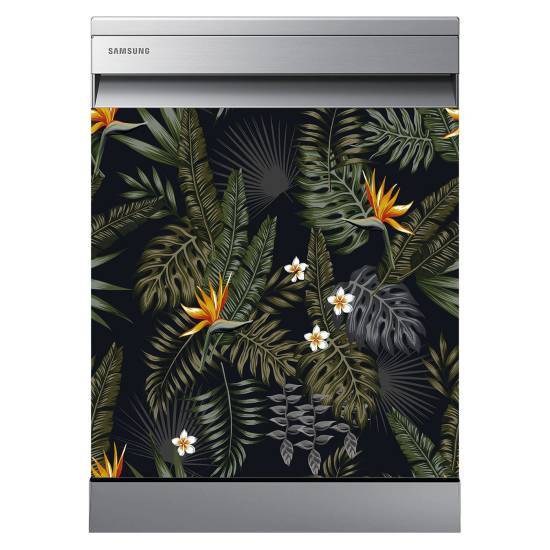 Vinilo Adhesivo para lavavajillas - Hojas tropicales