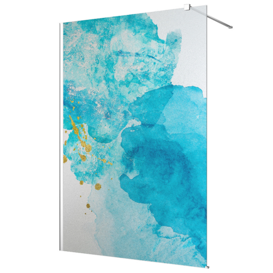 Vinilo Adhesivo para mampara de ducha esmerilado - Azul Acuarela