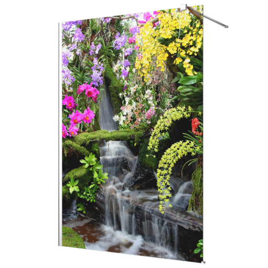 Vinilo Adhesivo para mampara de ducha esmerilado - Cascada de flores