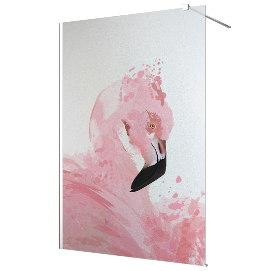 Vinilo Adhesivo para mampara de ducha esmerilado - Flamenco Rosa