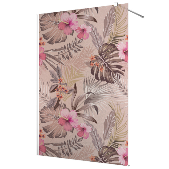 Vinilo Adhesivo para mampara de ducha esmerilado - Flores tropicales