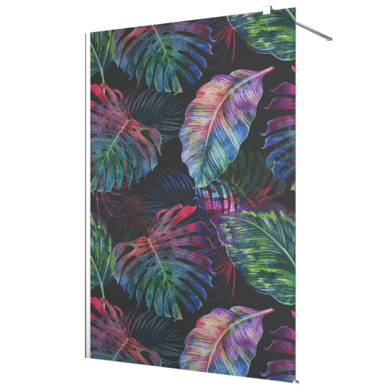 Vinilo Adhesivo para mampara de ducha esmerilado - Hojas Tropicales