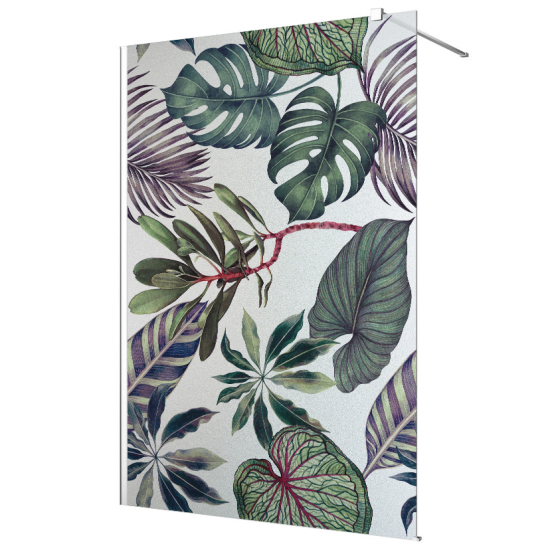 Vinilo Adhesivo para mampara de ducha esmerilado - Hojas Tropicales