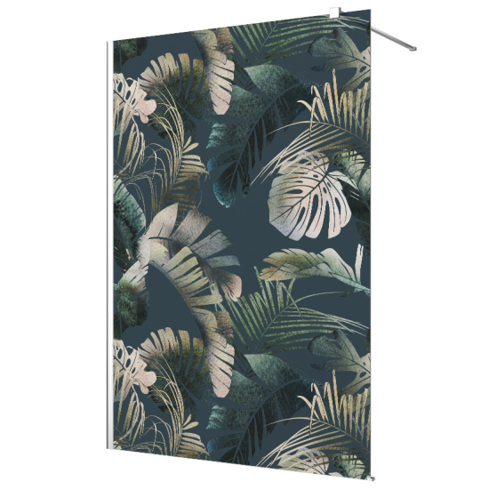 Vinilo Adhesivo para mampara de ducha esmerilado - Hojas Tropicales