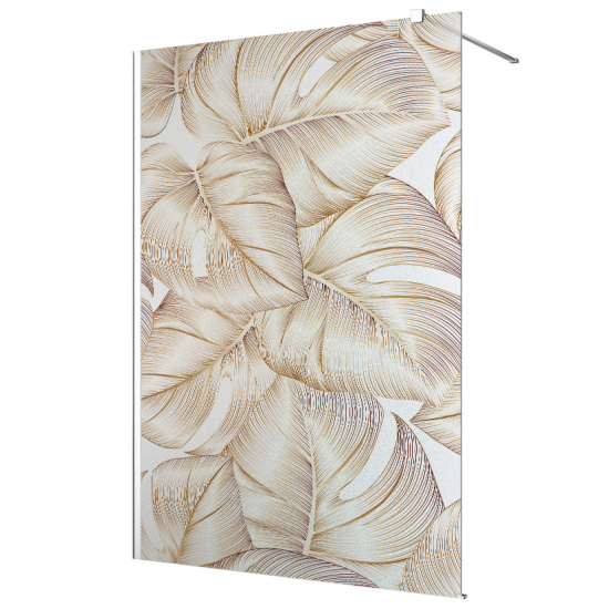 Vinilo Adhesivo para mampara de ducha esmerilado - Hojas Tropicales