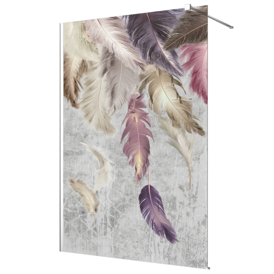 Vinilo Adhesivo para mampara de ducha esmerilado - Plumas