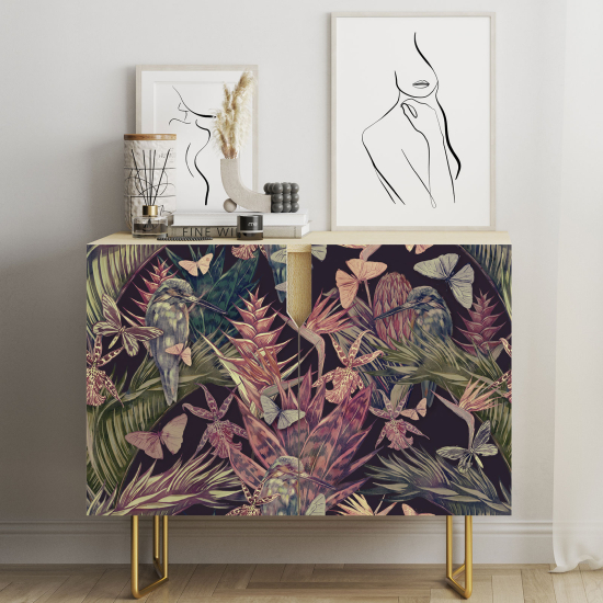 Vinilo Adhesivo para muebles - Flores pájaros