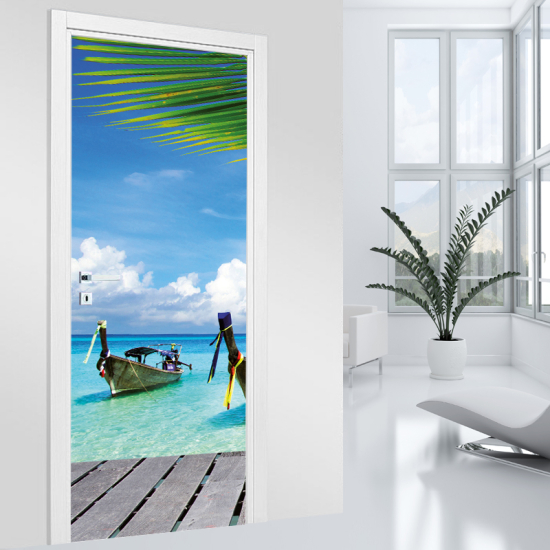 Vinilo Adhesivo para puerta - Barcos Tailandia