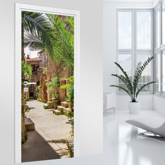 Vinilo Adhesivo para puerta - Callejón Italiano