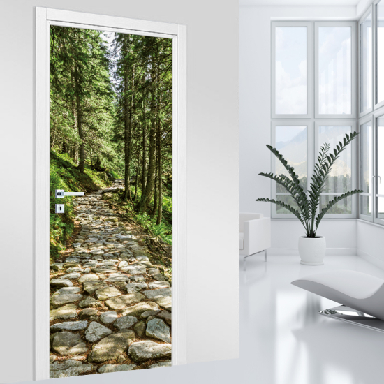 Vinilo Adhesivo para puerta - Camino Bosque