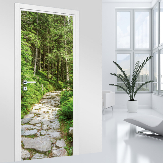 Vinilo Adhesivo para puerta - Camino Bosque