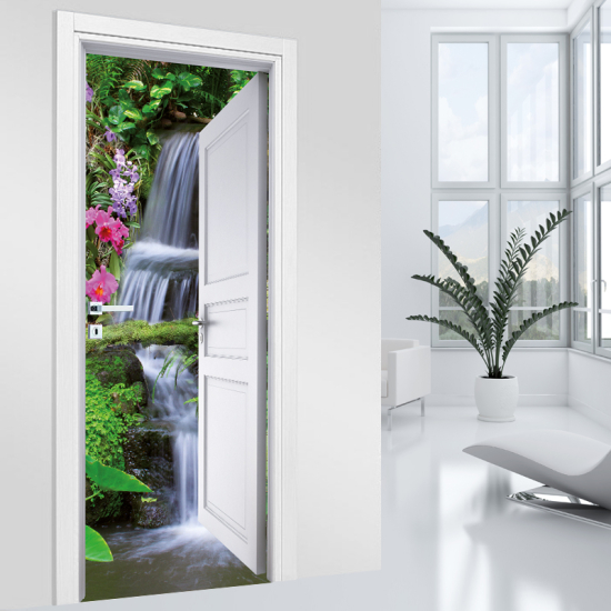 Vinilo Adhesivo para puerta - Cascadas