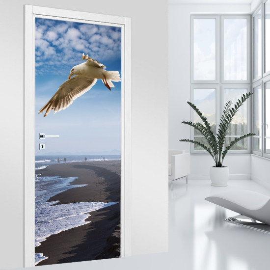Vinilo Adhesivo para puerta - Mar Gaviota