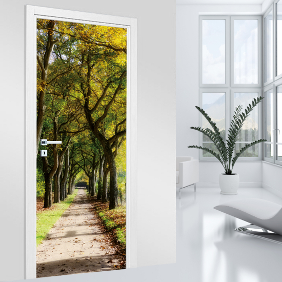 Vinilo Adhesivo para puerta - Paseo de árboles