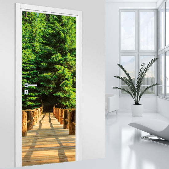 Vinilo Adhesivo para puerta - Pontón Bosque