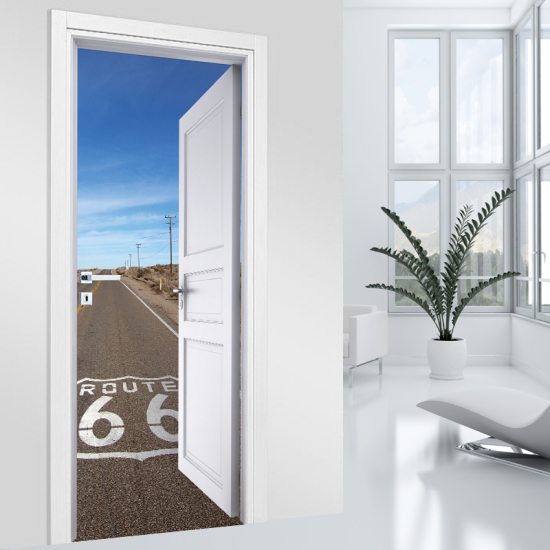 Vinilo Adhesivo para puerta - Ruta 66