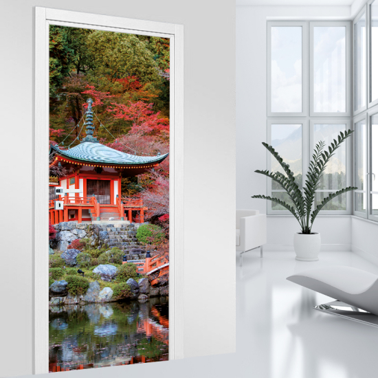 Vinilo Adhesivo para puerta - Templo Japonés