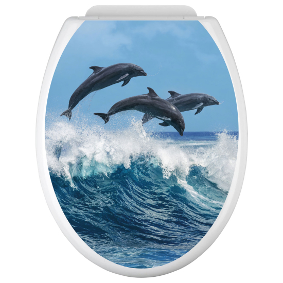 Vinilo Adhesivo para tapa WC - Delfines