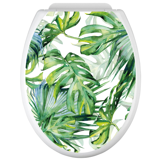 Vinilo Adhesivo para tapa WC - Hojas tropicales