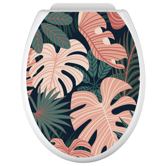 Vinilo Adhesivo para tapa WC - Hojas tropicales