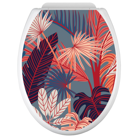 Vinilo Adhesivo para tapa WC - Hojas tropicales