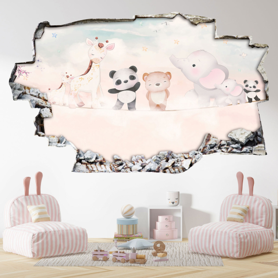 Vinilo Adhesivo trampantojo 3D - Animales Bebés
