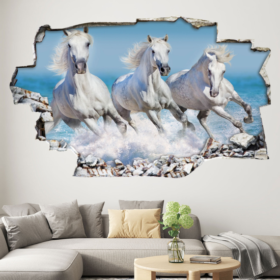 Vinilo Adhesivo trampantojo 3D - Caballos