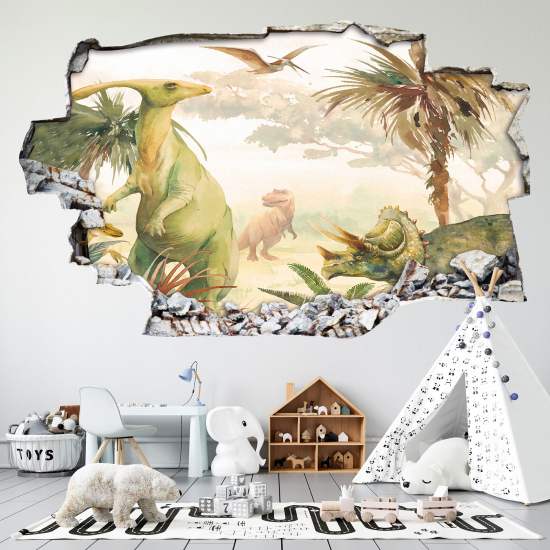 Vinilo Adhesivo trampantojo 3D - Dinosaurios