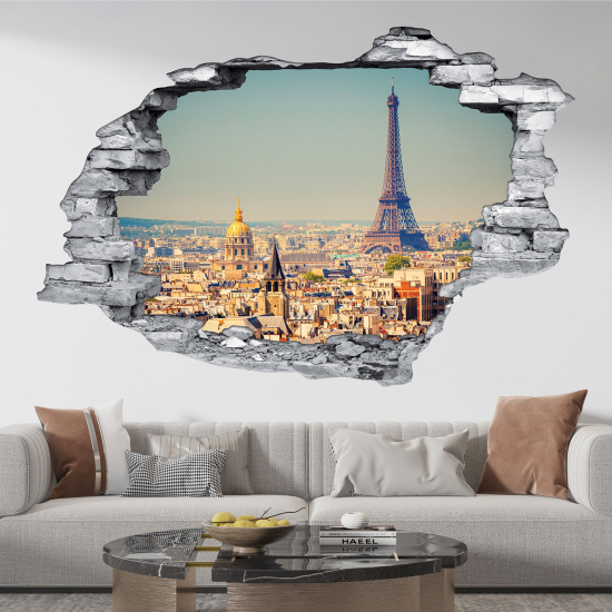 Vinilo Adhesivo trampantojo 3D - Torre Eiffel