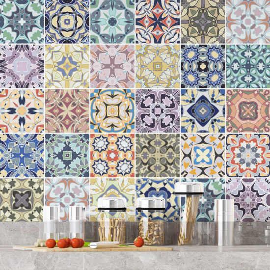 Vinilo Adhesivos decorativos para azulejos - Baldosas de cemento