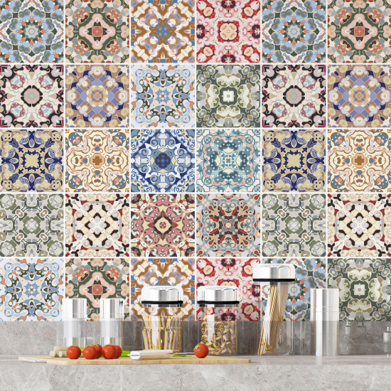 Vinilo Adhesivos decorativos para azulejos - Baldosas de cemento