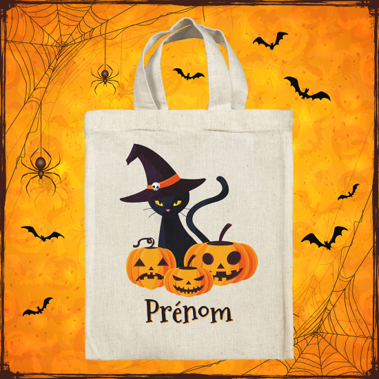 Bolsa de Halloween personalizada - Gata Bruja