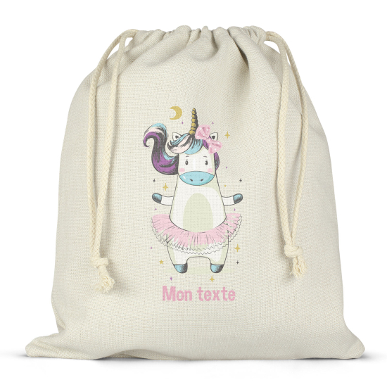 Bolsa de hilo personalizada - Bailarina unicornio