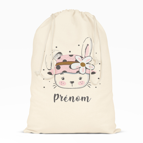 Bolsa de hilo personalizada - Coneja flor