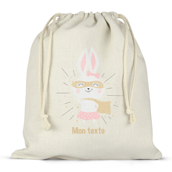 Bolsa de hilo personalizada - Conejo superhéroe