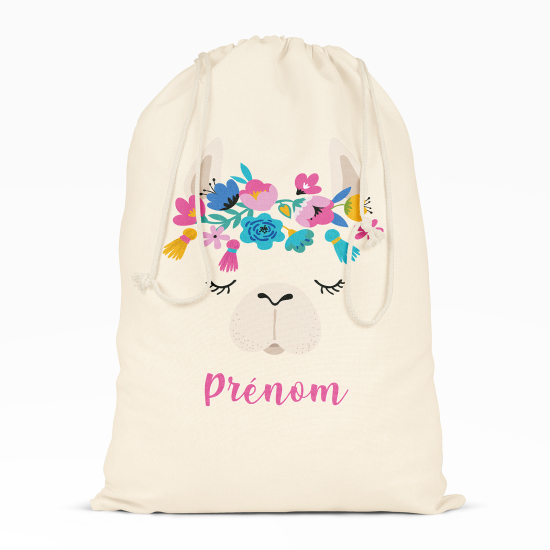 Bolsa de hilo personalizada - Lama flores