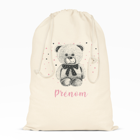 Bolsa de hilo personalizada - Osito corazones