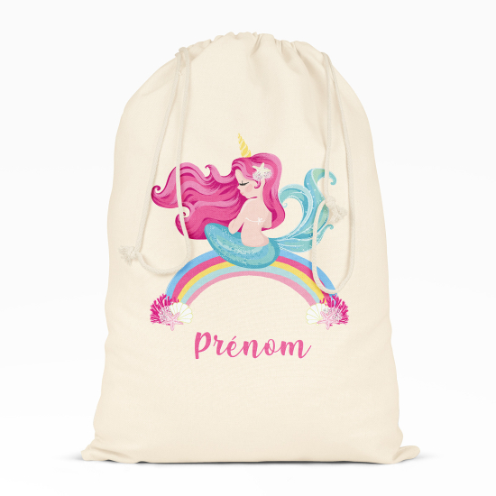Bolsa de hilo personalizada - Sirena arcoíris