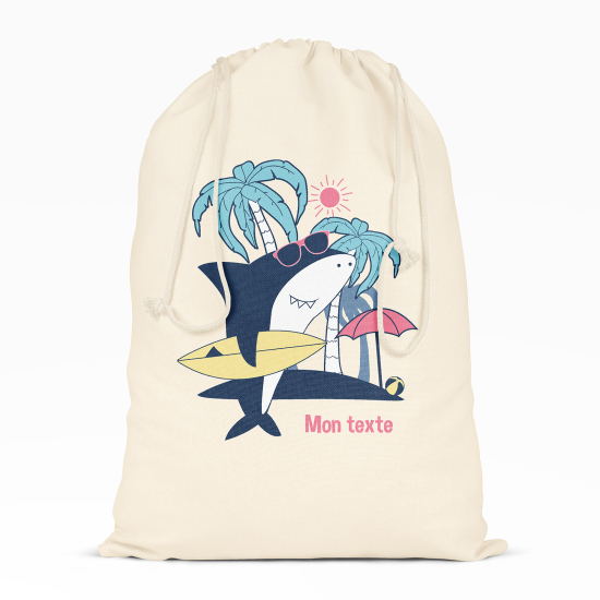 Bolsa de hilo personalizada - Tiburón surf