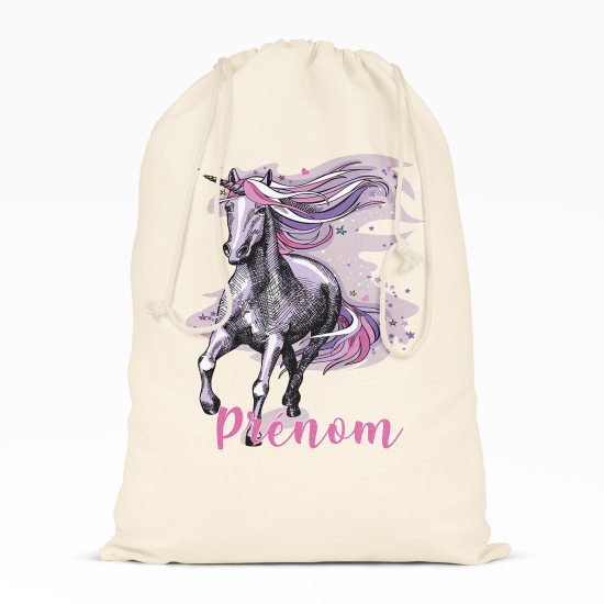 Bolsa de hilo personalizada - Unicornio violeta