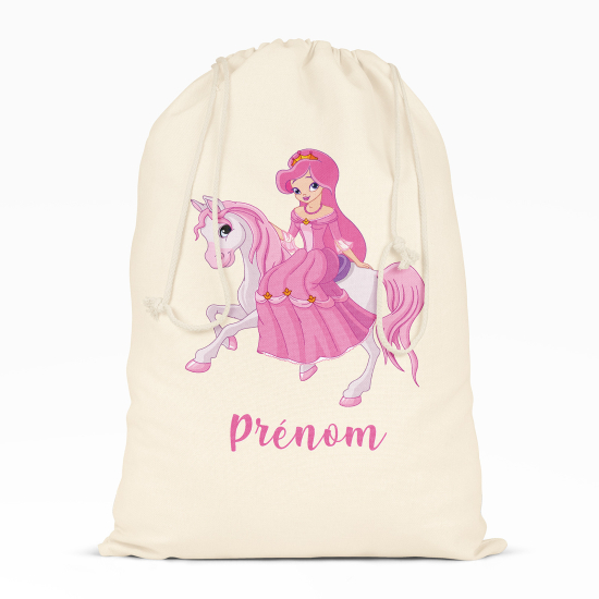 Bolsa de hilo personalizada - Unicornio y princesa