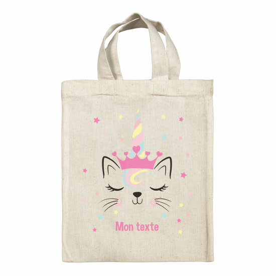 Bolsa de tela personalizada - Gato unicornio
